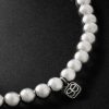 Rhodium-Plated Diamond Beaded Bracelet - BK Rhodium-Plated Diamond Beaded Bracelet - BK