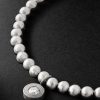 Rhodium-Plated Diamond Beaded Bracelet - CU Rhodium-Plated Diamond Beaded Bracelet - CU
