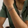 Rhodium-Plated Diamond Beaded Bracelet - E2 Rhodium-Plated Diamond Beaded Bracelet - E2
