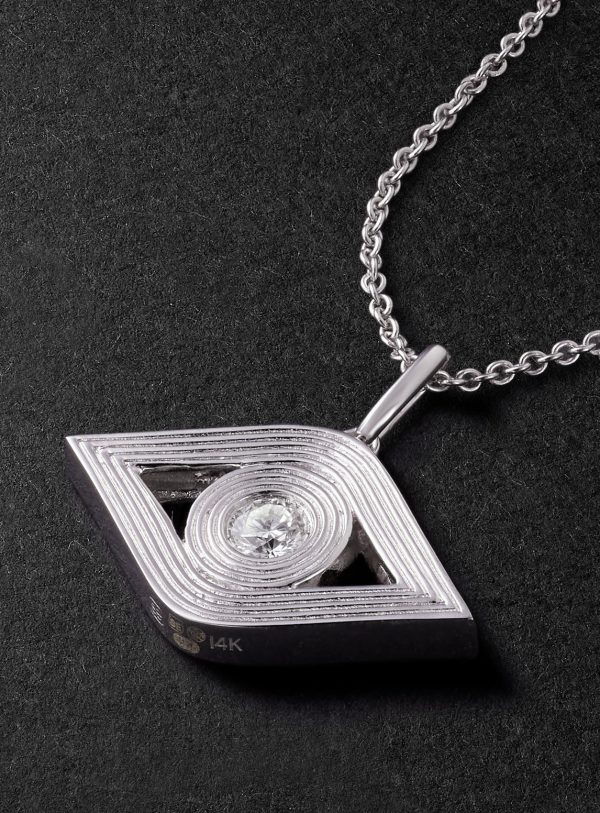 Evil Eye White Gold Diamond Necklace - CU Evil Eye White Gold Diamond Necklace - CU