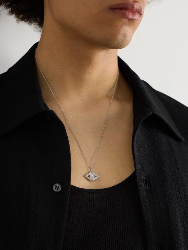 Evil Eye White Gold Diamond Necklace - FR Evil Eye White Gold Diamond Necklace - FR