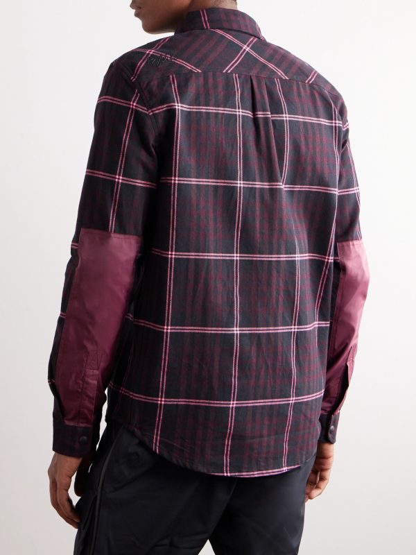 Loge Peak Checked Brushed Cotton-Blend Flannel Shirt - BK Loge Peak Checked Brushed Cotton-Blend Flannel Shirt - BK
