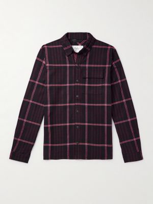 Loge Peak Checked Brushed Cotton-Blend Flannel Shirt Loge Peak Checked Brushed Cotton-Blend Flannel Shirt