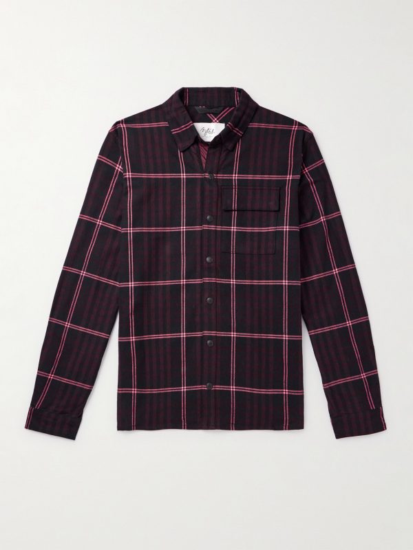 Loge Peak Checked Brushed Cotton-Blend Flannel Shirt Loge Peak Checked Brushed Cotton-Blend Flannel Shirt