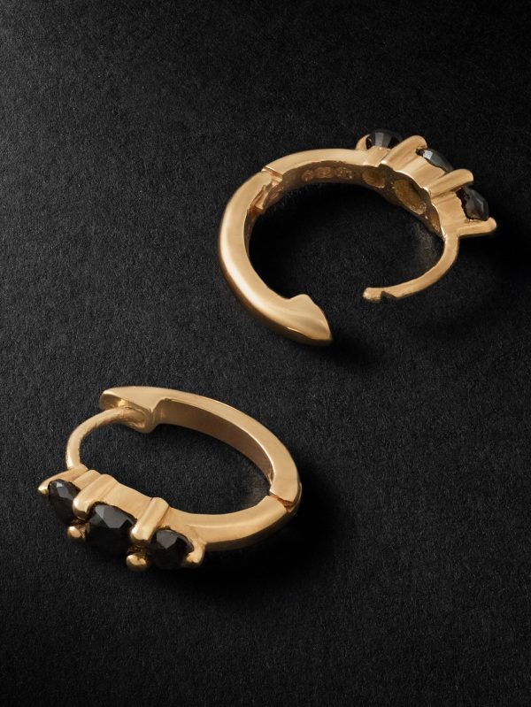 Gold Diamond Hoop Earrings - BK