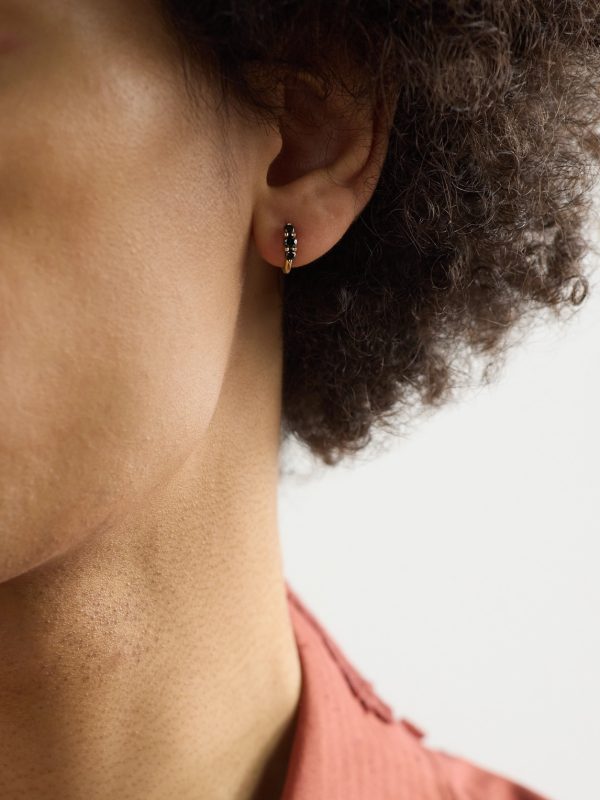 Gold Diamond Hoop Earrings - FR