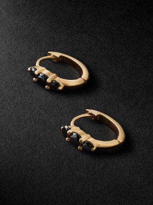 Gold Diamond Hoop Earrings Gold Diamond Hoop Earrings