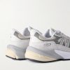 990v6 Leather-Trimmed Suede and Mesh Sneakers - BK