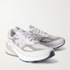 990v6 Leather-Trimmed Suede and Mesh Sneakers - FR