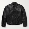 Cocoon Kick Oversized Logo-Debossed Leather Jacket Cocoon Kick Oversized Logo-Debossed Leather Jacket