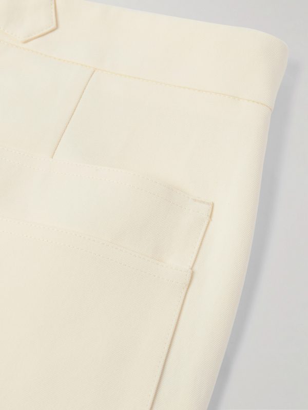 Wide-Leg Pleated Cotton-Blend Twill Trousers - CU Wide-Leg Pleated Cotton-Blend Twill Trousers - CU