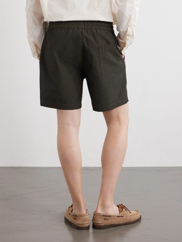 Atlantico Straight-Leg Cotton-Seersucker Drawstring Shorts - BK Atlantico Straight-Leg Cotton-Seersucker Drawstring Shorts - BK
