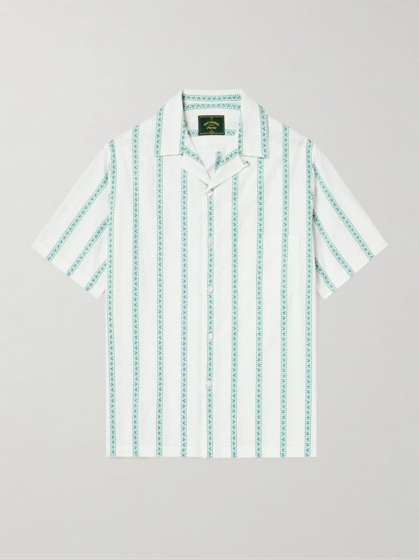 Donatella Convertible-Collar Embroidered Cotton Shirt Donatella Convertible-Collar Embroidered Cotton Shirt