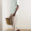 Donatella Convertible-Collar Embroidered Cotton Shirt - OU Donatella Convertible-Collar Embroidered Cotton Shirt - OU