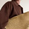 + Paula’s Ibiza Puzzle Fold Large Leather-Trimmed Raffia Tote Bag - CU