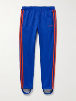 + Wales Bonner Straight-Leg Logo-Embroidered Striped Recycled-Jersey Track Pants + Wales Bonner Straight-Leg Logo-Embroidered Striped Recycled-Jersey Track Pants