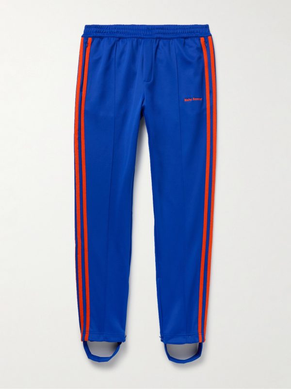 + Wales Bonner Straight-Leg Logo-Embroidered Striped Recycled-Jersey Track Pants + Wales Bonner Straight-Leg Logo-Embroidered Striped Recycled-Jersey Track Pants