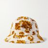 Hila Flocked Cotton-Twill Bucket Hat