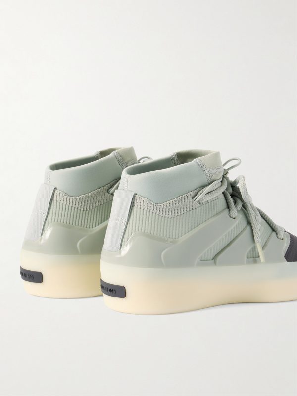 + Fear of God Athletics One Model Rubber and Scuba-Trimmed Stretch-Knit Sneakers - BK