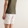 Straight-Leg Pleated Cotton and Linen-Blend Twill Shorts - BK