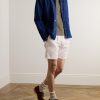 Straight-Leg Pleated Cotton and Linen-Blend Twill Shorts - OU
