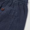 Straight-Leg Linen Drawstring Bermuda Shorts - CU