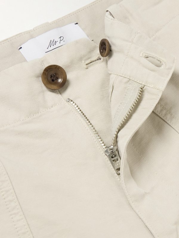 Straight-Leg Cotton and Linen-Blend Cargo Shorts - CU Straight-Leg Cotton and Linen-Blend Cargo Shorts - CU