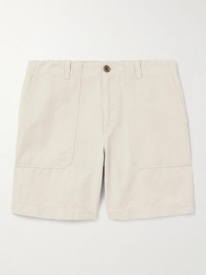 Straight-Leg Cotton and Linen-Blend Cargo Shorts Straight-Leg Cotton and Linen-Blend Cargo Shorts