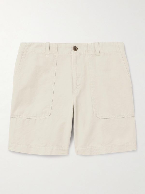 Straight-Leg Cotton and Linen-Blend Cargo Shorts Straight-Leg Cotton and Linen-Blend Cargo Shorts