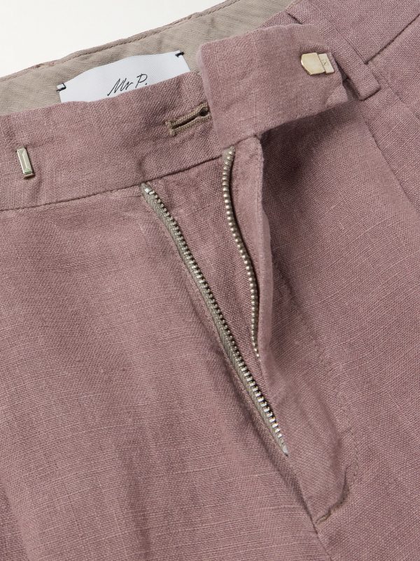 Steve Tapered Pleated Organic Cotton and Linen-Blend Trousers - E1 Steve Tapered Pleated Organic Cotton and Linen-Blend Trousers - E1