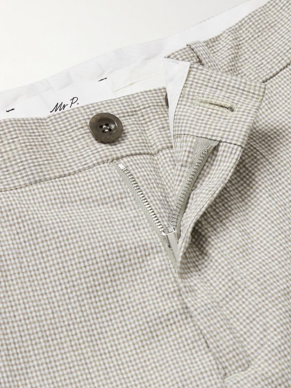 Golf Samuel Tapered Checked Cotton-Blend Seersucker Trousers - E1 Golf Samuel Tapered Checked Cotton-Blend Seersucker Trousers - E1