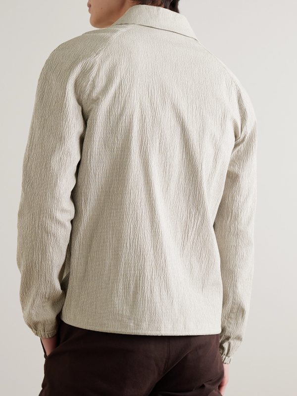 Golf Gingham Cotton-Blend Seersucker Blouson Jacket - BK