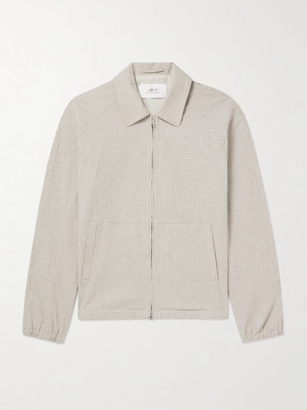 Golf Gingham Cotton-Blend Seersucker Blouson Jacket
