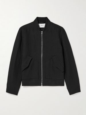 Cotton and Linen-Blend Bomber Jacket Cotton and Linen-Blend Bomber Jacket