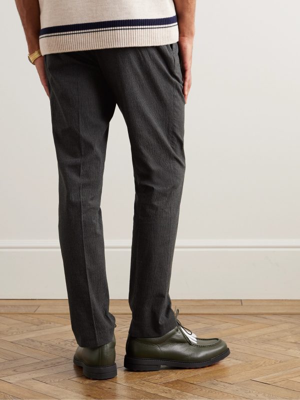 Golf Samuel Tapered Checked Cotton-Blend Seersucker Trousers - BK