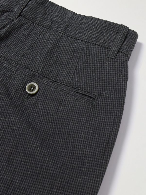 Golf Samuel Tapered Checked Cotton-Blend Seersucker Trousers - CU
