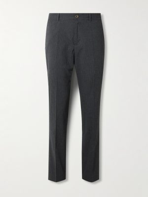 Golf Samuel Tapered Checked Cotton-Blend Seersucker Trousers