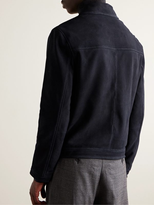 Golf Perforated Suede Blouson Jacket - BK
