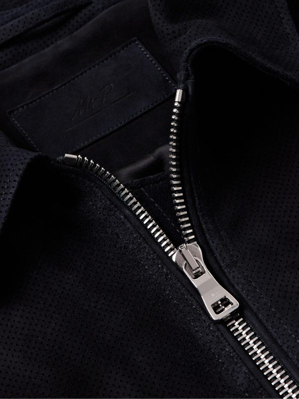 Golf Perforated Suede Blouson Jacket - CU