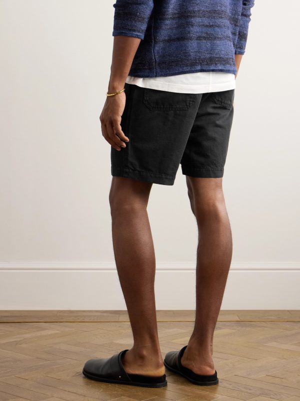 Straight-Leg Cotton and Linen-Blend Cargo Shorts - BK