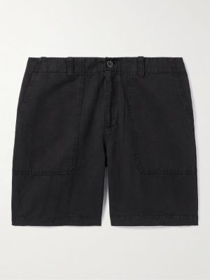 Straight-Leg Cotton and Linen-Blend Cargo Shorts Straight-Leg Cotton and Linen-Blend Cargo Shorts