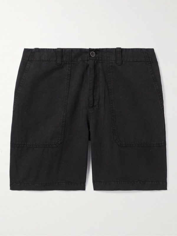 Straight-Leg Cotton and Linen-Blend Cargo Shorts