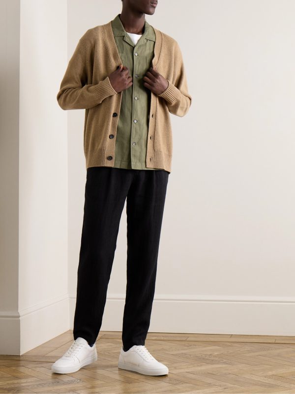 Steve Tapered Pleated Organic Cotton and Linen-Blend Trousers - OU Steve Tapered Pleated Organic Cotton and Linen-Blend Trousers - OU