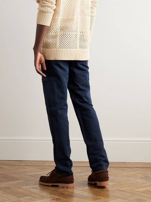 Samuel Straight-Leg Garment-Dyed Cotton and Linen-Blend Twill Cargo Trousers - BK Samuel Straight-Leg Garment-Dyed Cotton and Linen-Blend Twill Cargo Trousers - BK