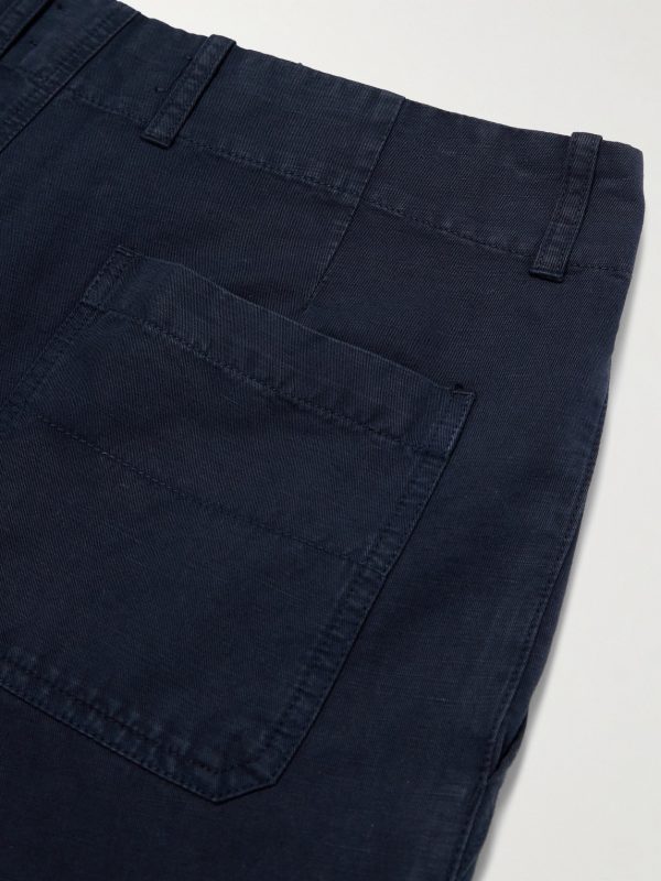 Samuel Straight-Leg Garment-Dyed Cotton and Linen-Blend Twill Cargo Trousers - CU Samuel Straight-Leg Garment-Dyed Cotton and Linen-Blend Twill Cargo Trousers - CU