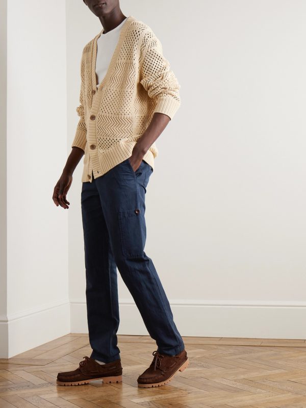 Samuel Straight-Leg Garment-Dyed Cotton and Linen-Blend Twill Cargo Trousers - OU Samuel Straight-Leg Garment-Dyed Cotton and Linen-Blend Twill Cargo Trousers - OU