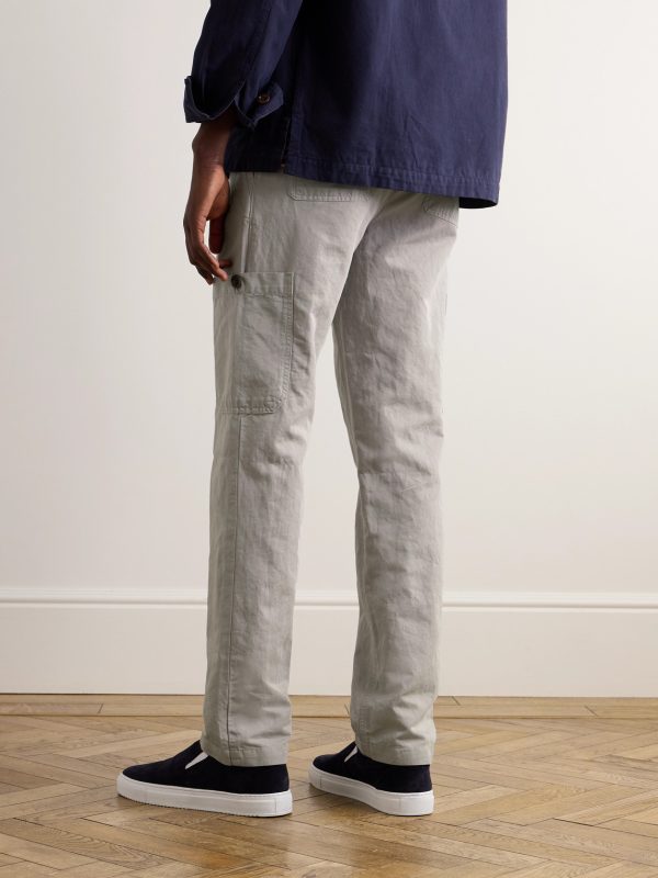 Samuel Straight-Leg Garment-Dyed Cotton-Twill Cargo Trousers - BK Samuel Straight-Leg Garment-Dyed Cotton-Twill Cargo Trousers - BK