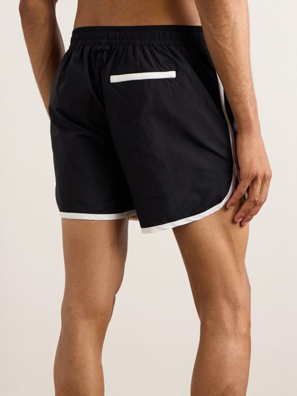 Straight-Leg Mid-Length Swim Shorts - BK Straight-Leg Mid-Length Swim Shorts - BK