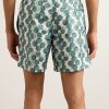 Straight-Leg Mid-Length Printed Swim Shorts - BK