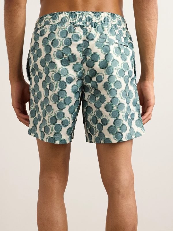 Straight-Leg Mid-Length Printed Swim Shorts - BK